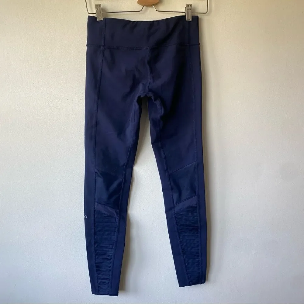 Alo yoga high waist moto workout leggings navy size small